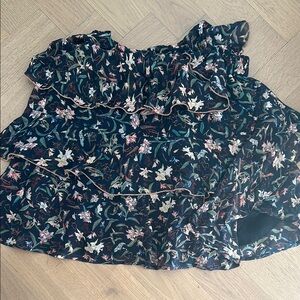 Floral Ruffle Mini Skirt
